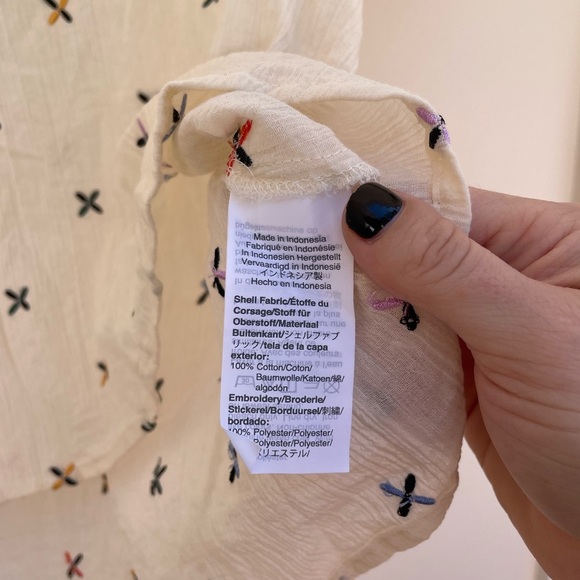 Madewell Cotton Embroidered Popover Blouse - Picture 6 of 7